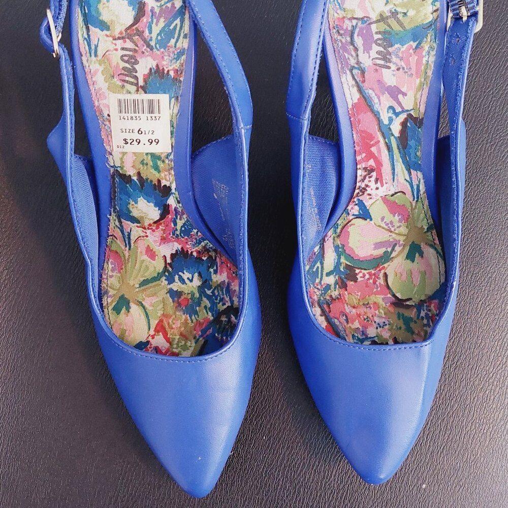 Blue Fioni Slingback Heels Sz 6.5
